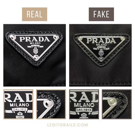 how can you tell if a prada is real|real Prada triangle logo.